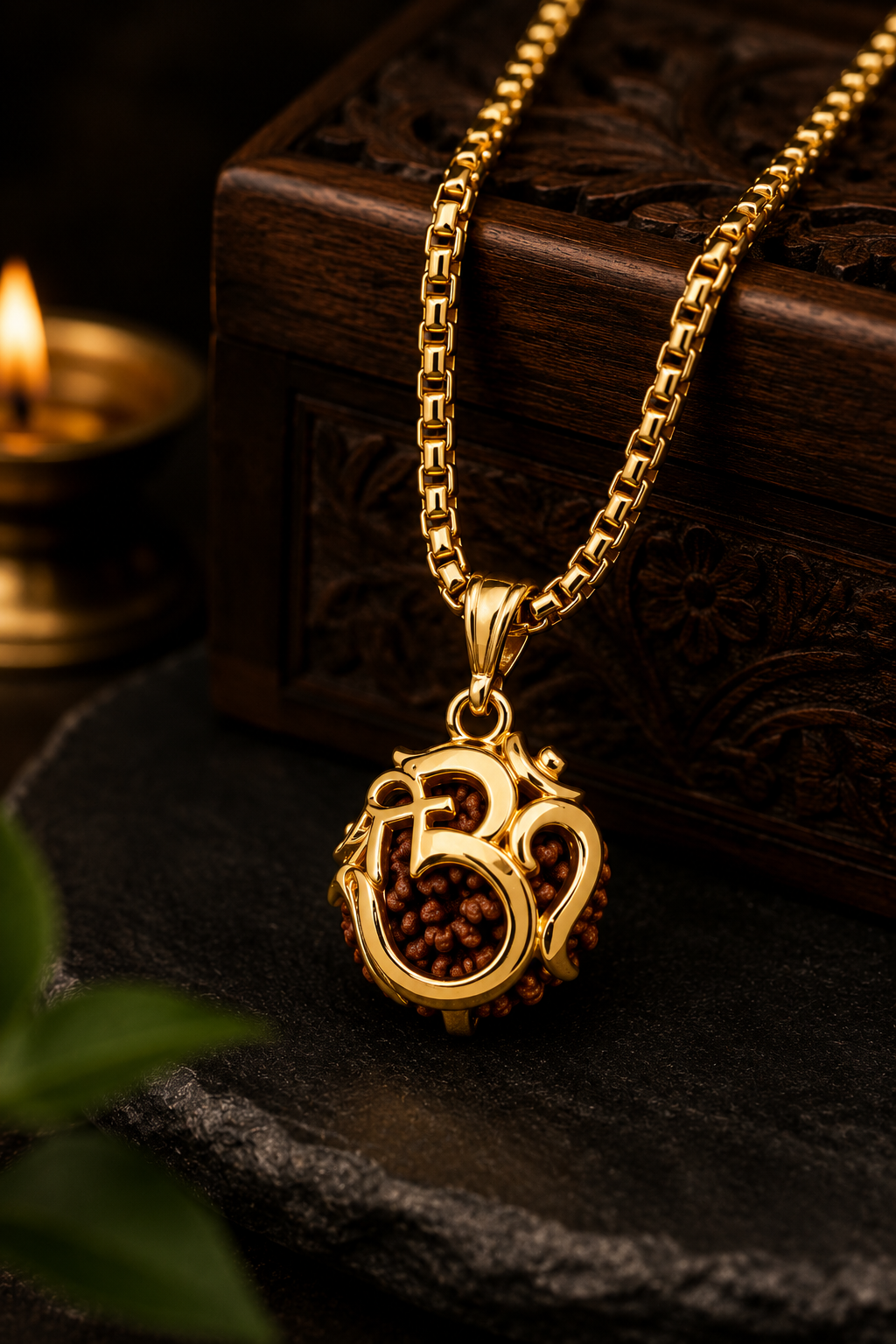 Om Rudraksha Protection Pendant