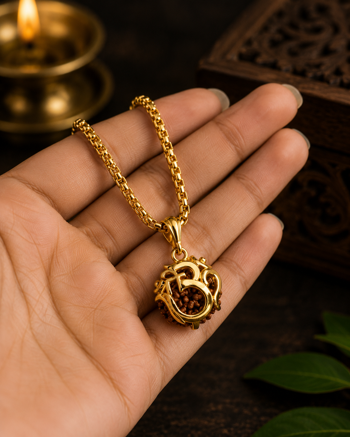 Om Rudraksha Protection Pendant