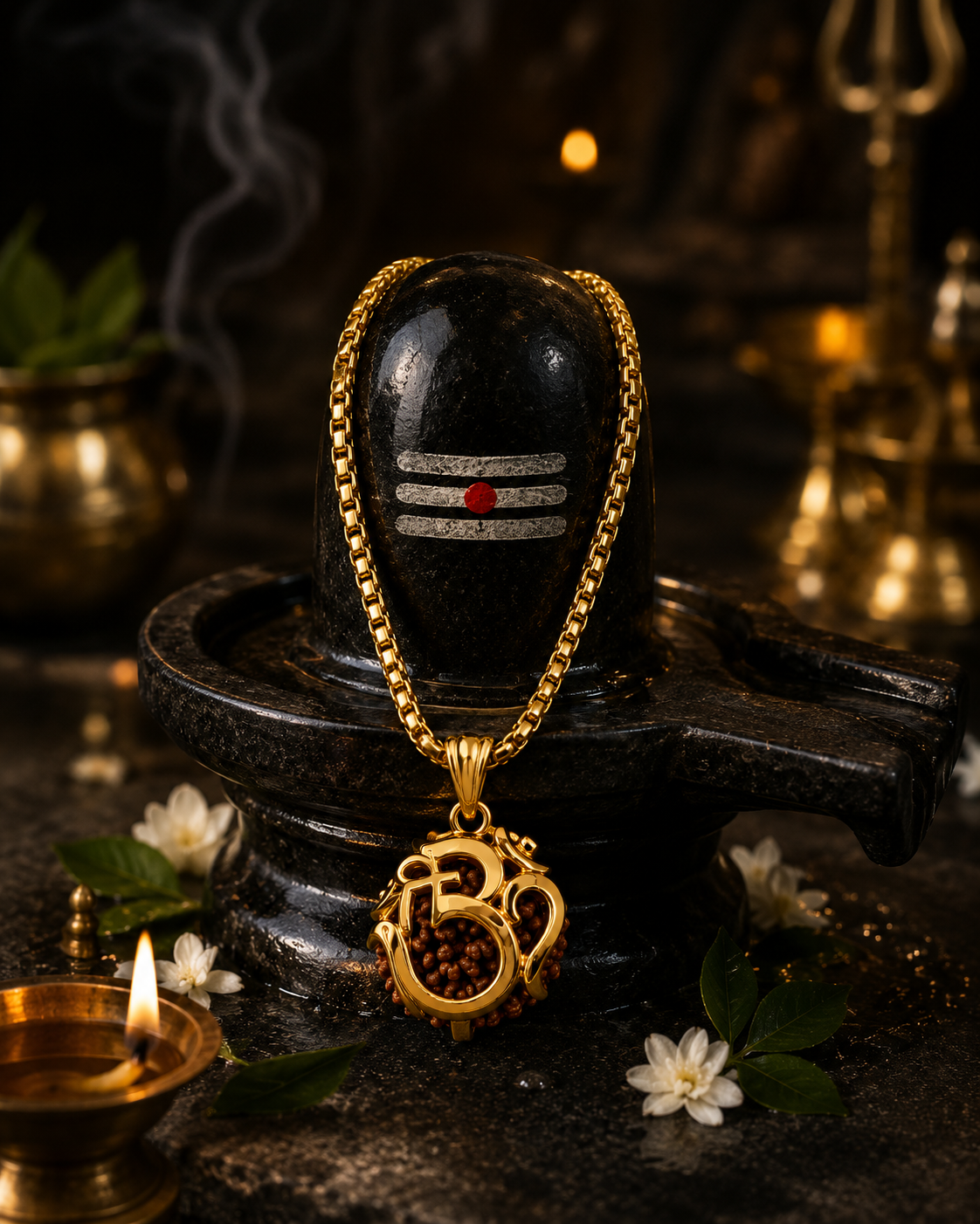 Om Rudraksha Protection Pendant